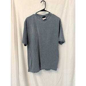Shaka Wear Mens L Super Max Heavy Garment Dyed Gray Blue T Shirt Streetwear